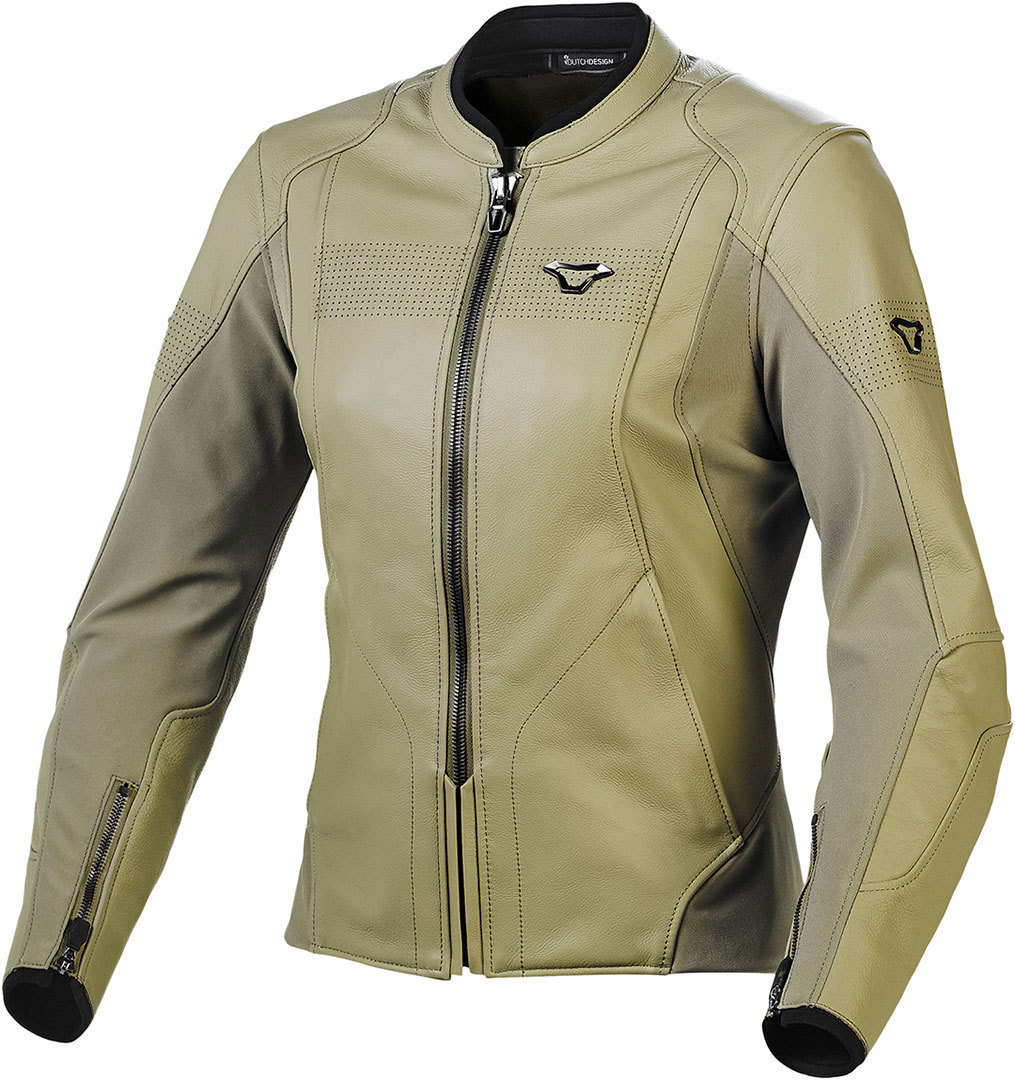 Macna Tequilla Ladies Motorcycle Leather Jacket, green, Size 36 for Women, green, Size 36 for Women