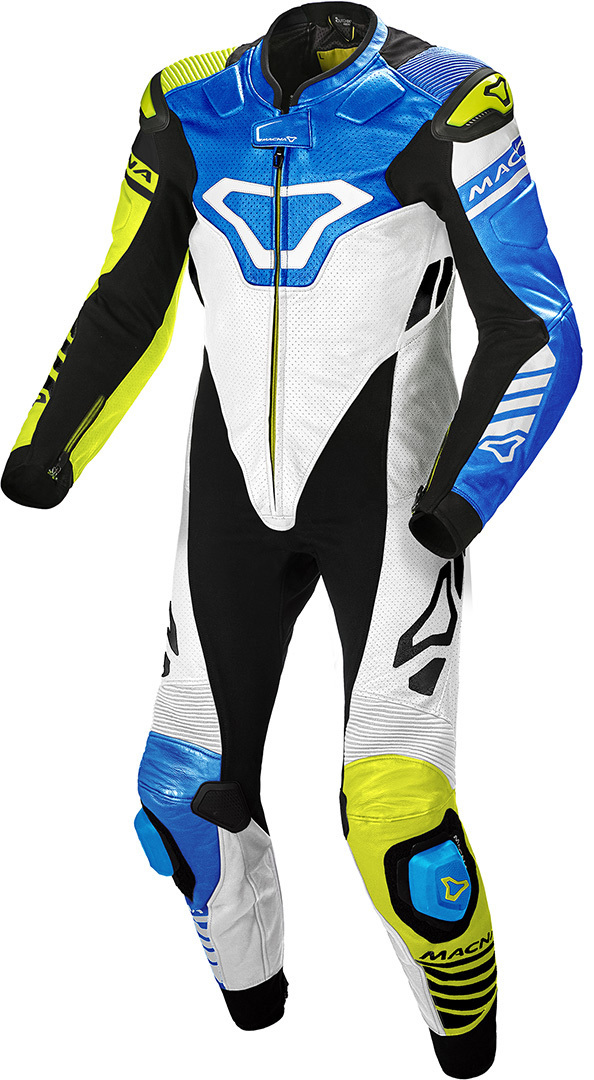 Macna Tracktix One Piece perforated Motorcycle Leather Suit, yellow, Size 48, yellow, Size 48