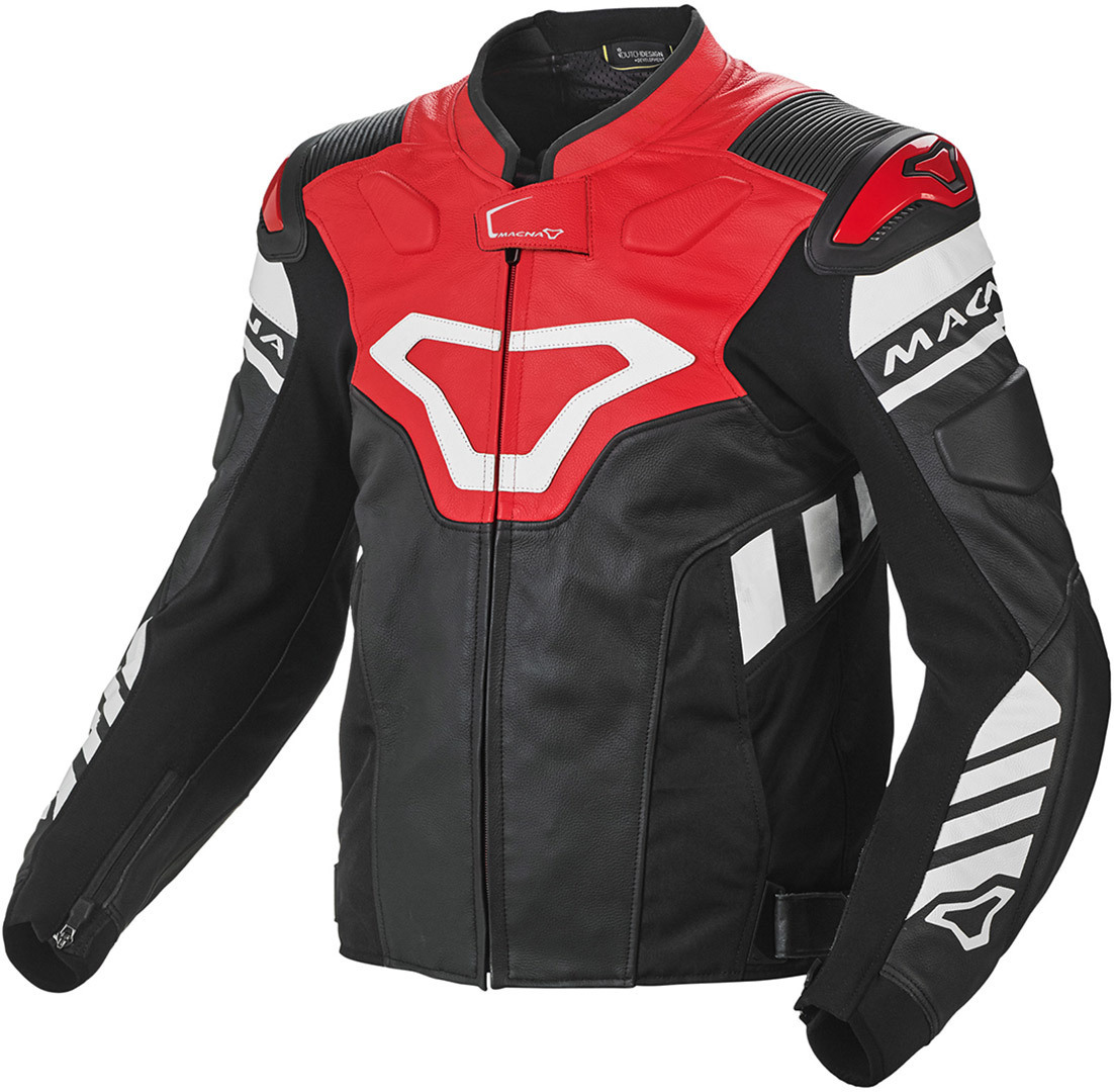 Macna Tracktix Motorcycle Leather Jacket, red, Size 46, red, Size 46