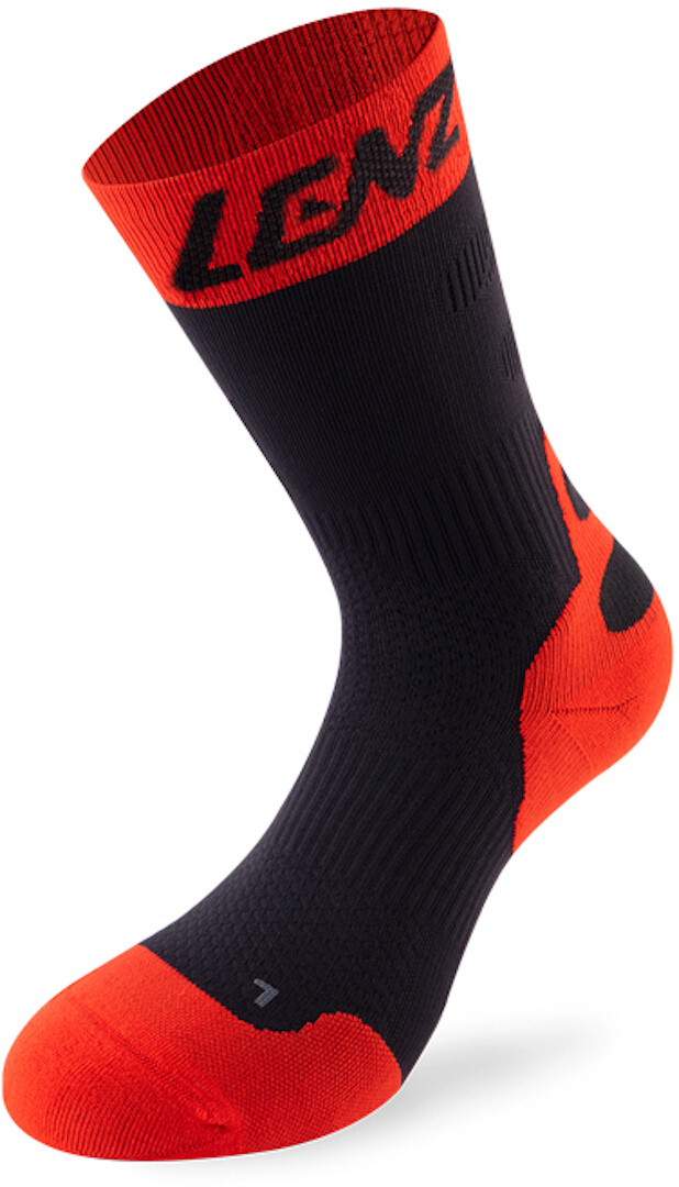 Lenz 6.0 Mid Compression Socks, black-red, Size 39 40 41, black-red, Size 39 - 41