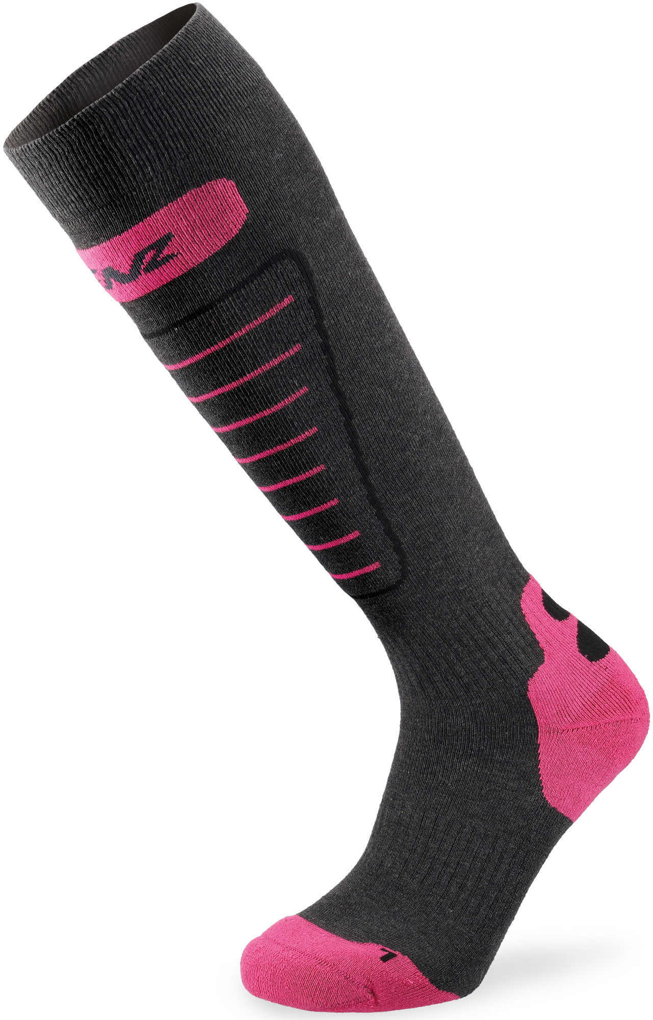 Lenz 1.0 Skiing Chaussettes, gris-rose, taille 35 - 38 pour Hommes