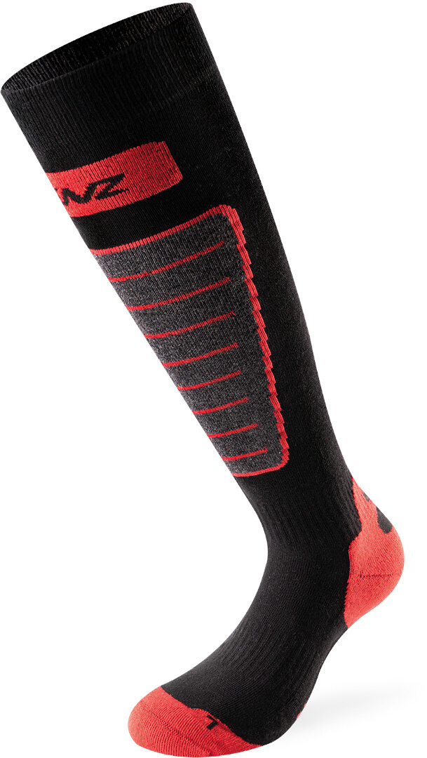 Lenz 1.0 Skiing Chaussettes, noir-gris-rouge, taille 45 - 47 pour Hommes