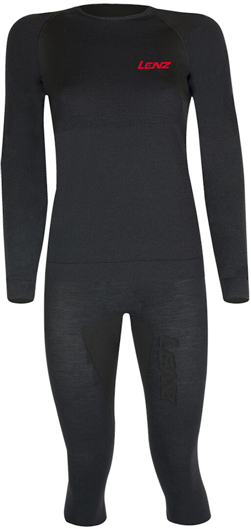 Lenz Merino 3/4 Functional Underwear Set, black, Size M L for Women, black, Size M L for Women