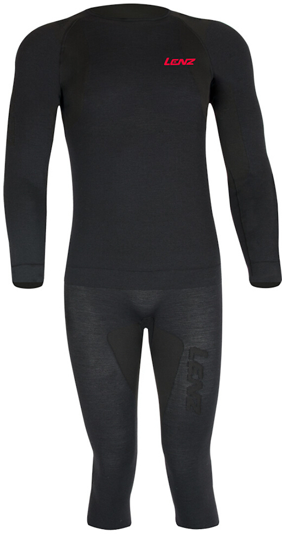 Lenz Merino 3/4 Functional Underwear Set, black, Size S M, black, Size S M