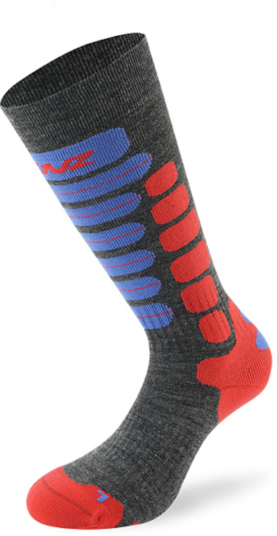 Lenz Skiing 2.0 Chaussettes pour enfants, gris-rouge-bleu, taille 31 - 34 pour Des gamins