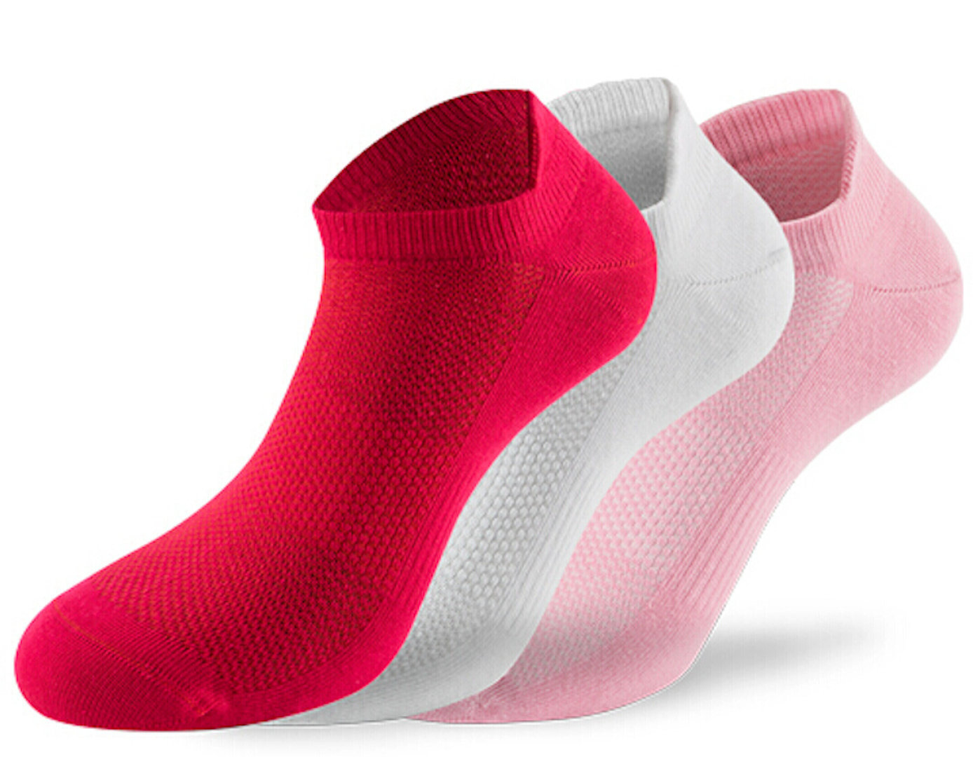 Image of Lenz Performance Sneaker Tech Calzini, bianco-rosso-rosa, dimensione 35 36 37 38