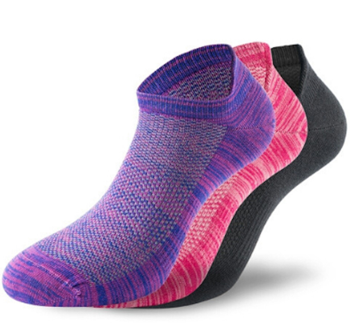 Lenz Performance Sneaker Tech Socks, black-pink-purple, Size 35 36 37 38, black-pink-purple, Size 35 - 38