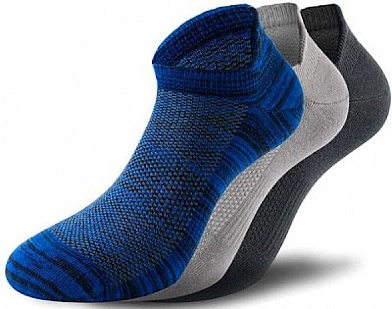 Lenz Performance Sneaker Tech Socken, schwarz-grau-blau, Größe 43 44 45 46, schwarz-grau-blau, Größe 43 - 46