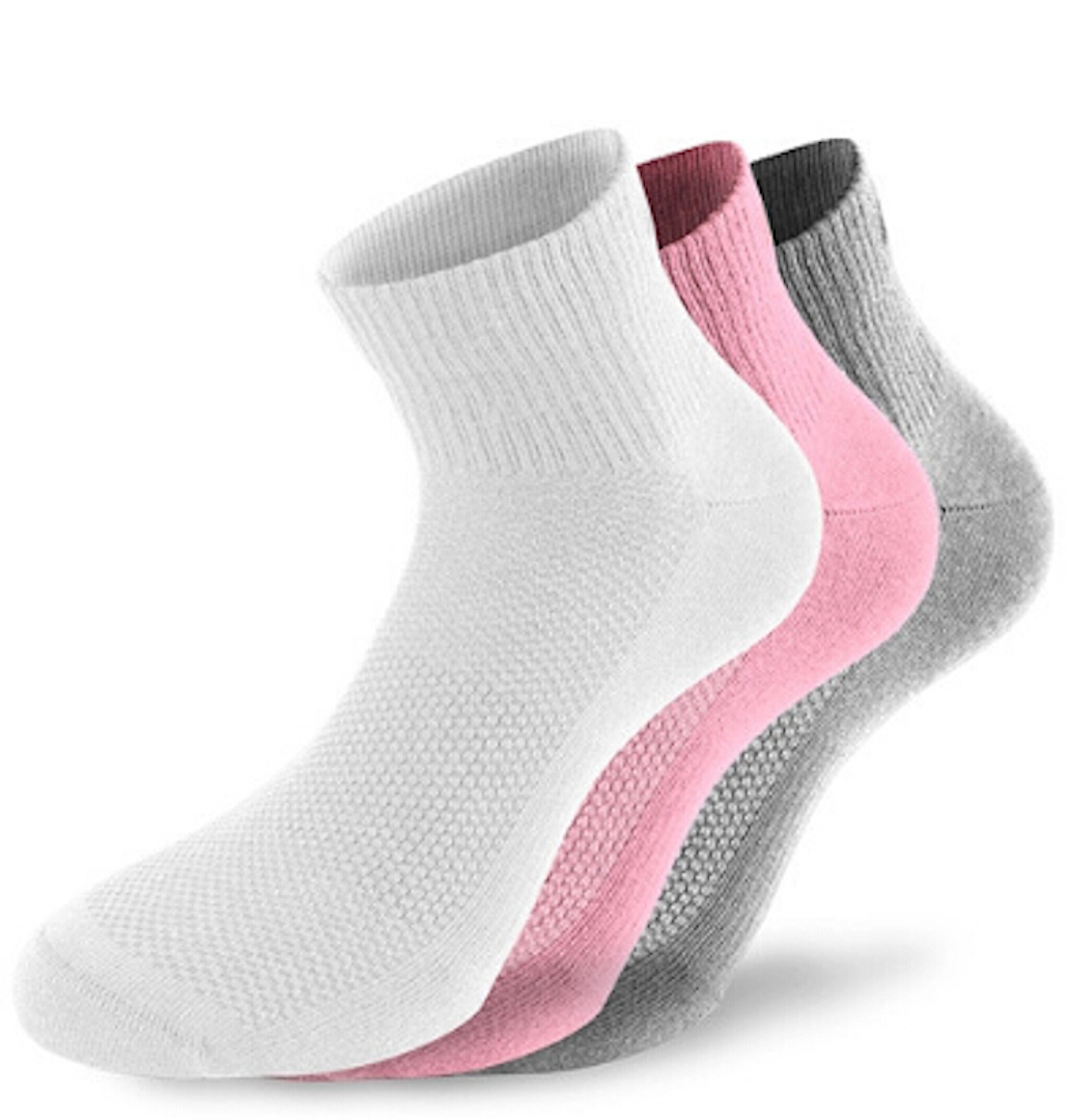 Lenz Performance Quarter Tech Socks, grey-white-pink, Size 35 36 37 38, grey-white-pink, Size 35 - 38