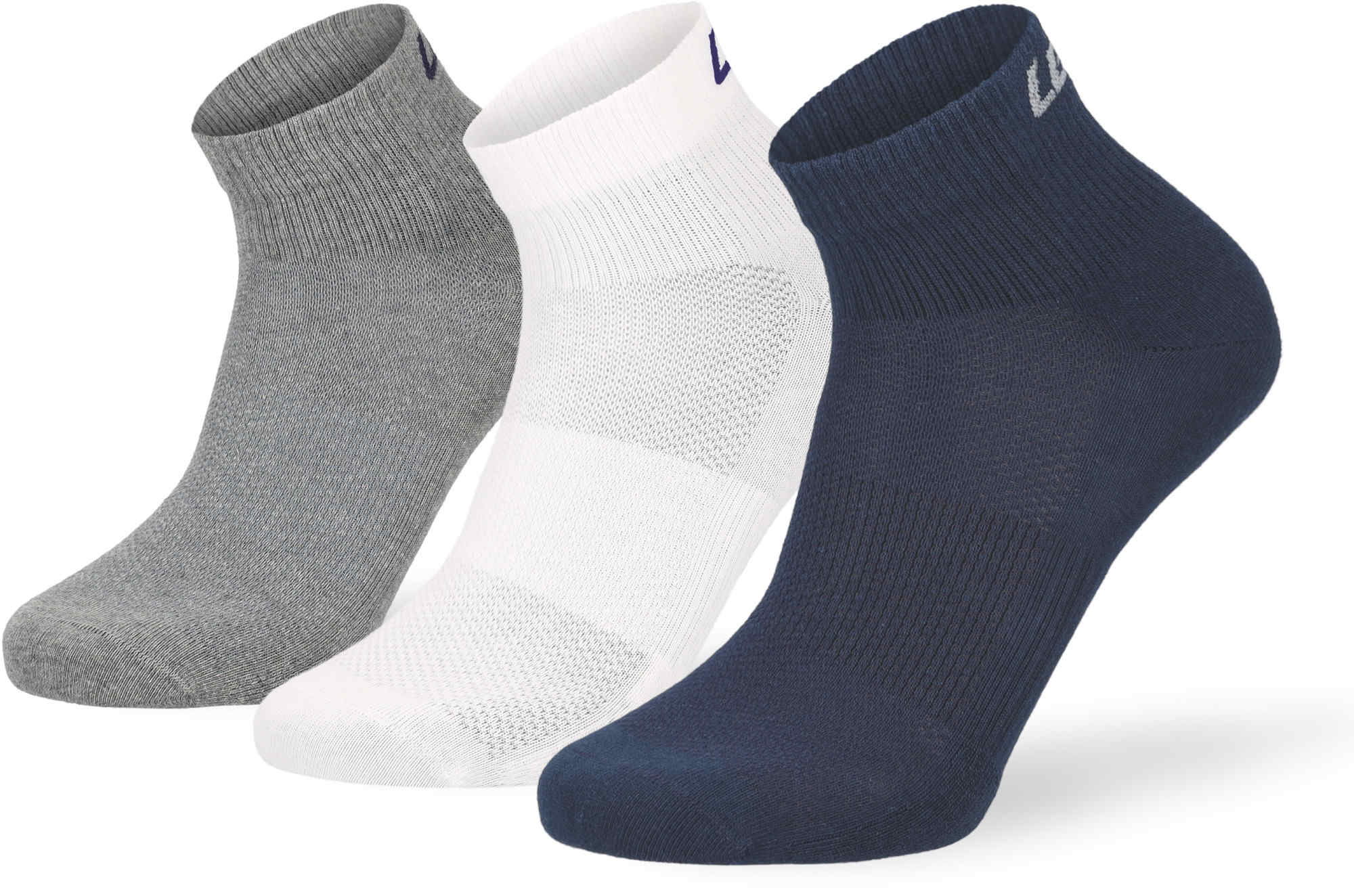 Lenz Performance Quarter Tech Chaussettes, bleu-gris-blanc, taille 43 - 46 pour Hommes