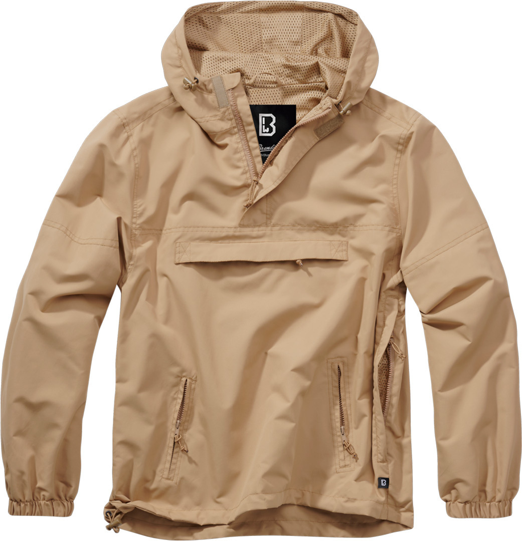 Brandit Summer Windbreaker Hoodie, beige, Size S, beige, Size S