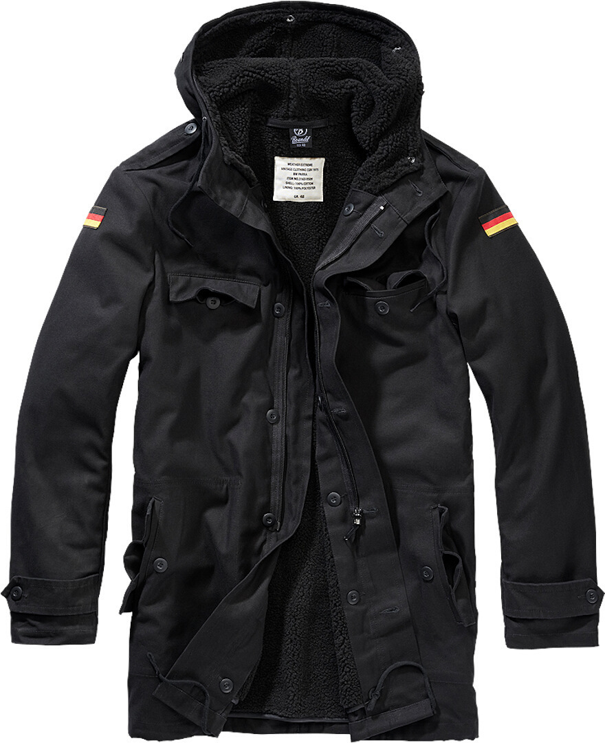 Brandit BW Parka Flag Jas, zwart, afmeting 5XL