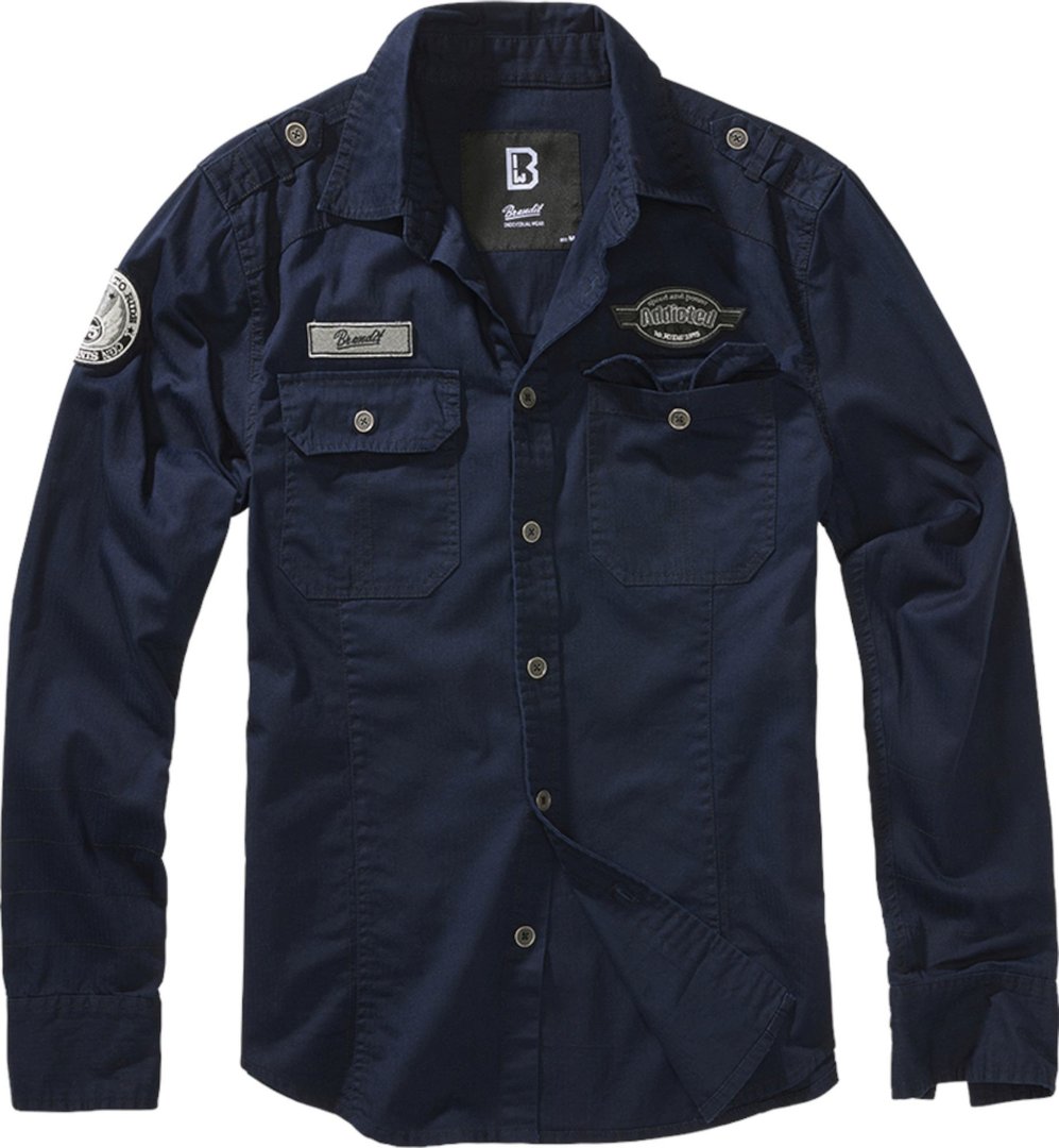 Brandit Luis Vintage Shirt, blue, Size 5XL for Men-image-757476183
