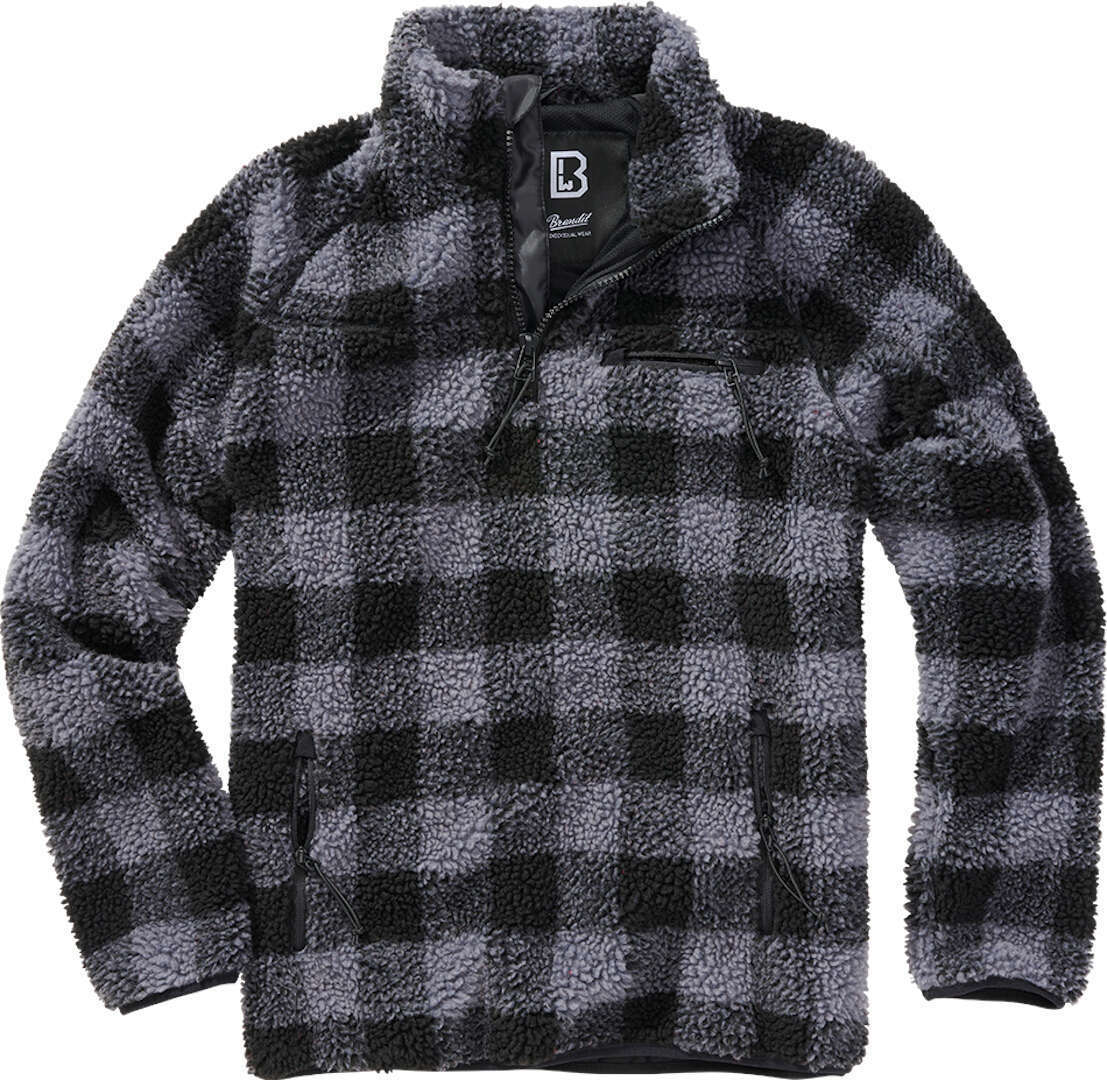 Brandit Teddyfleece Pullover, black-grey, Size S, black-grey, Size S