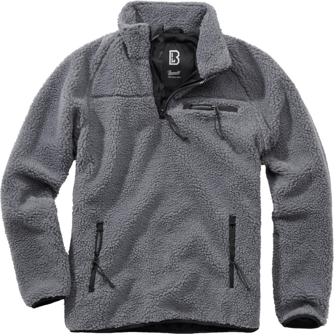 Brandit Teddyfleece Pullover, black-grey, Size M, black-grey, Size M