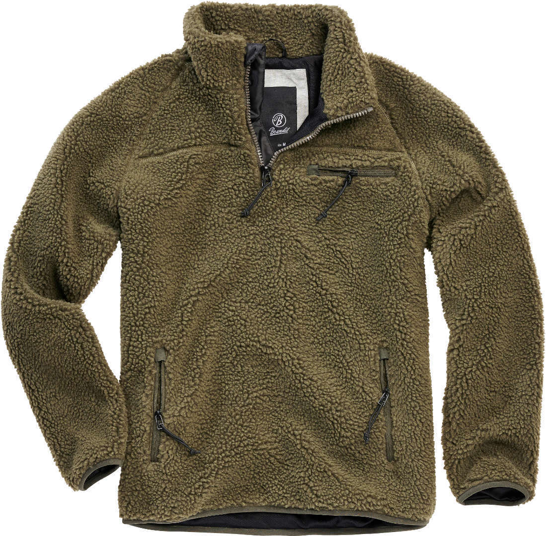 Brandit Teddyfleece Pullover, green, Size S, green, Size S