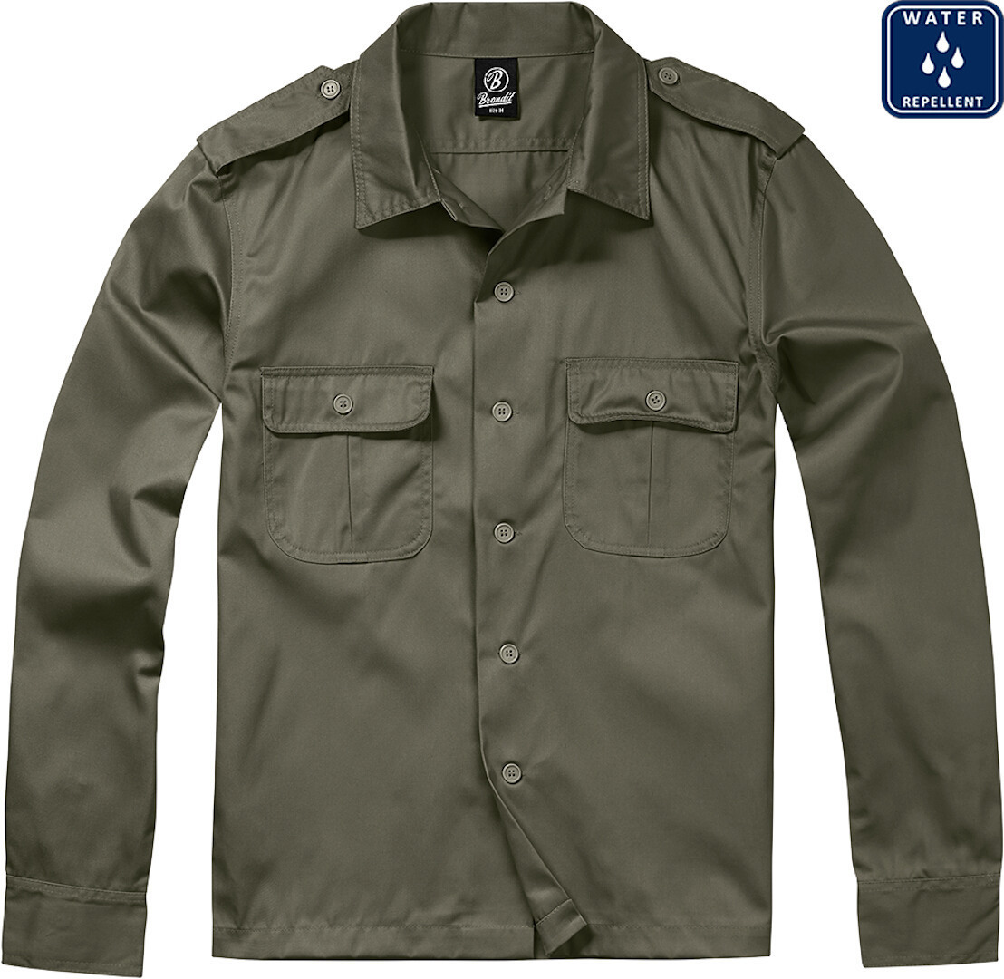 Image of Brandit US Camicia a maniche lunghe, verde, dimensione L