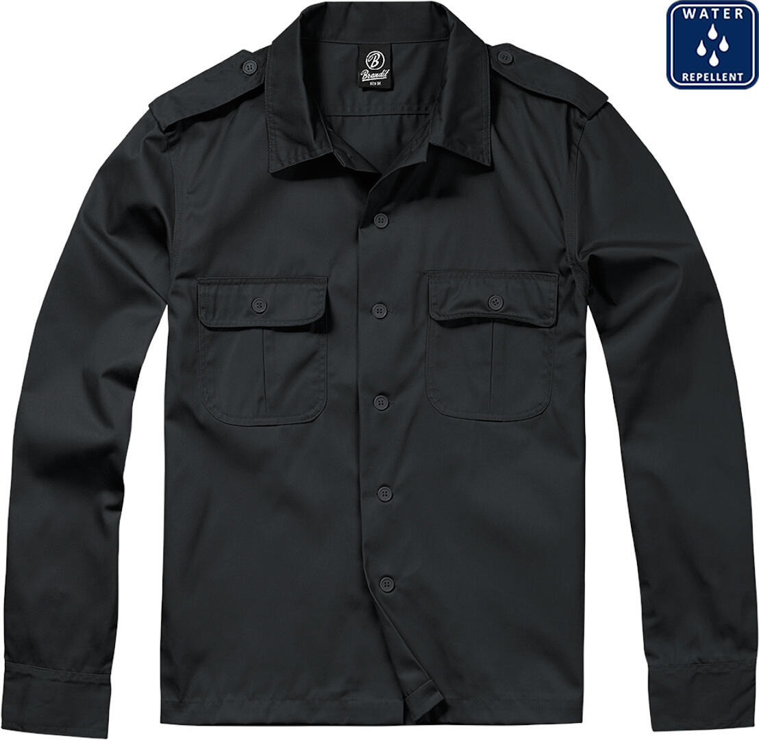 Brandit US longsleeve Shirt, black, Size S, black, Size S