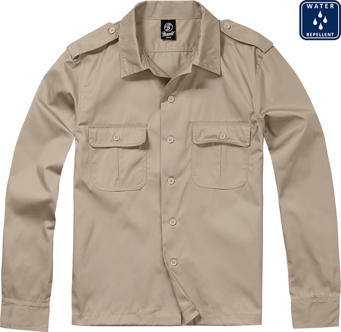 Image of Brandit US Camicia a maniche lunghe, beige, dimensione 2XL