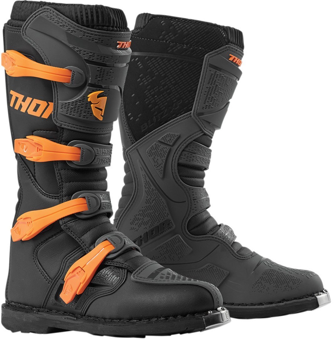 Thor Blitz XP Motocross Boots, grey-orange, Size 47 48 for Women, grey-orange, Size 47 48 for Women