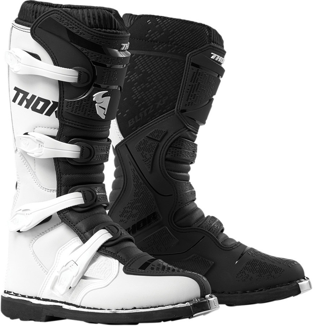 Thor Blitz XP Motocross Boots, black-white, Size 45 for Women, black-white, Size 45 for Women