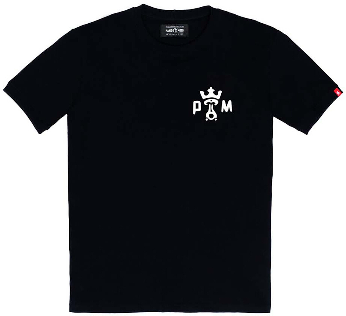 Pando Moto Mike Don't Die T-shirt, zwart-wit, afmeting XS