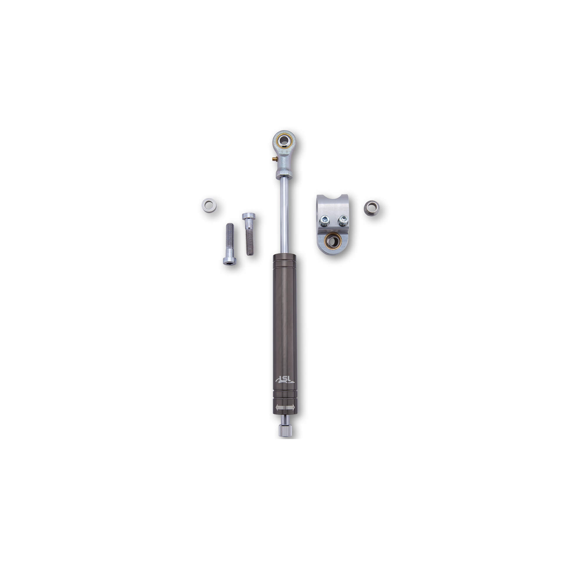 LSL Steering damper kit YAMAHA YZF-R1 06-, titan Tank/fork bridge, silver, silver