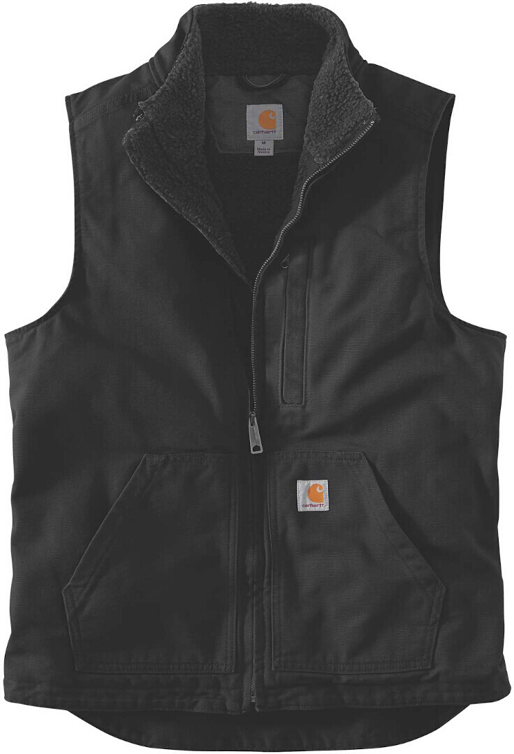 Carhartt Duck Mock Neck Vest, sort, størrelse 2XL