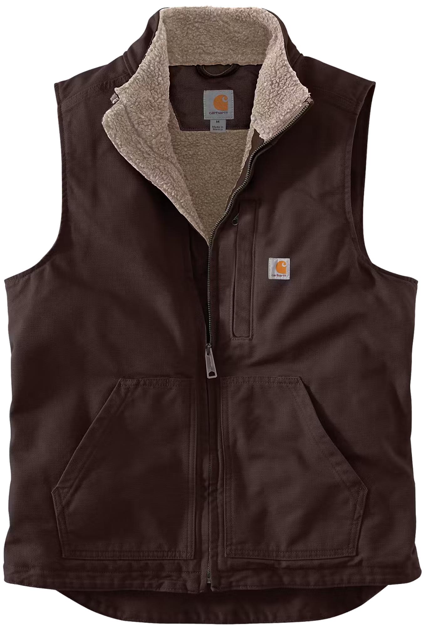 Carhartt Duck Mock Neck Vest, brown, Size 2XL for Men-image-909792940