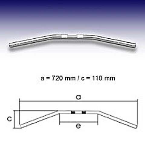 FEHLING Drag Bar Small, 7/8 inch, W:72cm, silver, silver