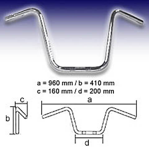 FEHLING Handlebar APE Hanger High 1 inch, H40, silver, silver