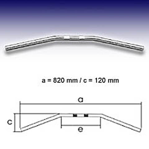 FEHLING DRAG BAR 1 pouce moyen, chrome, argent