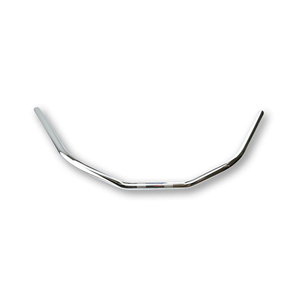FEHLING Handlebar flat, wide, very strong cranked, 1 inch, 105 cm, chrome, with notch, HD 82-, silver, silver