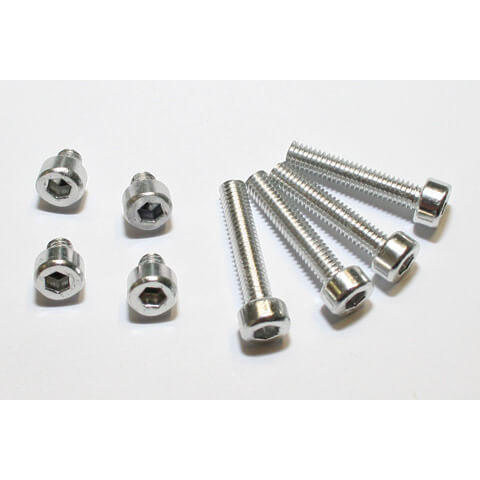 Aluminum screws set M4 silver anodized, silver