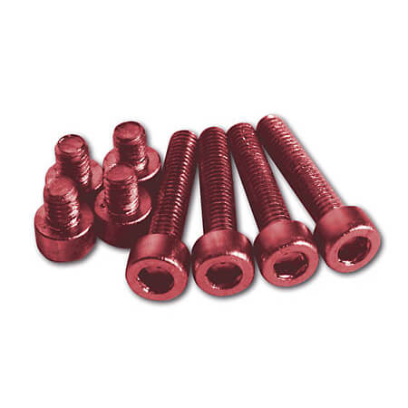 Aluminum screws set M5 red anodized, red