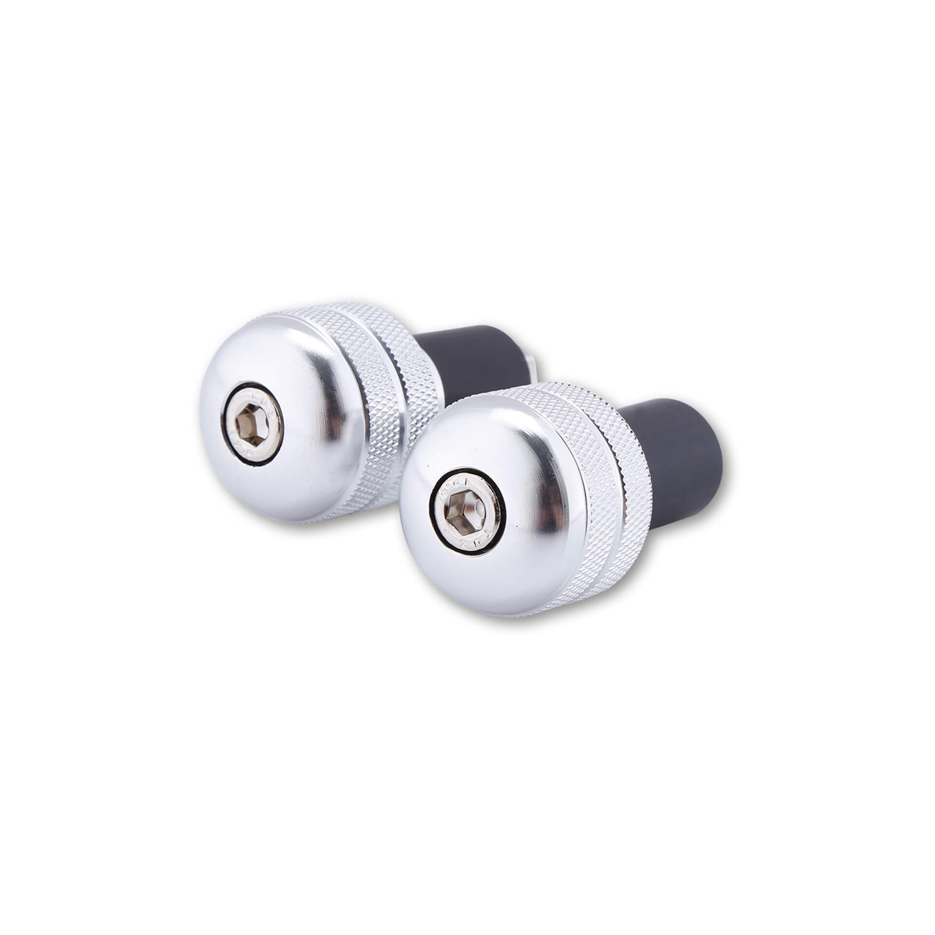 SHIN YO Bar End Weights, silver, knurled, for steel handlebars, silver