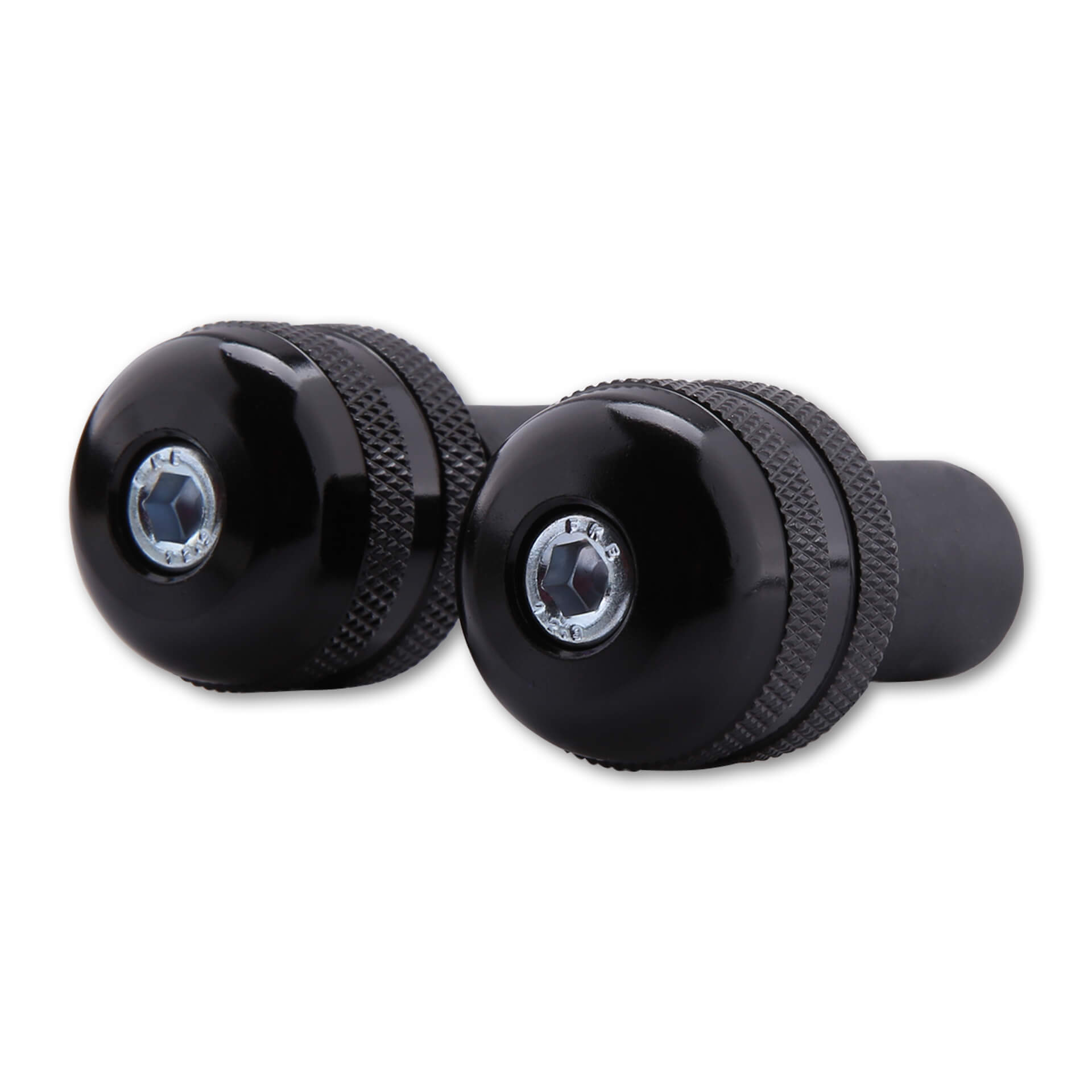 SHIN YO Bar End Weights, black, knurled, for steel handlebars, black