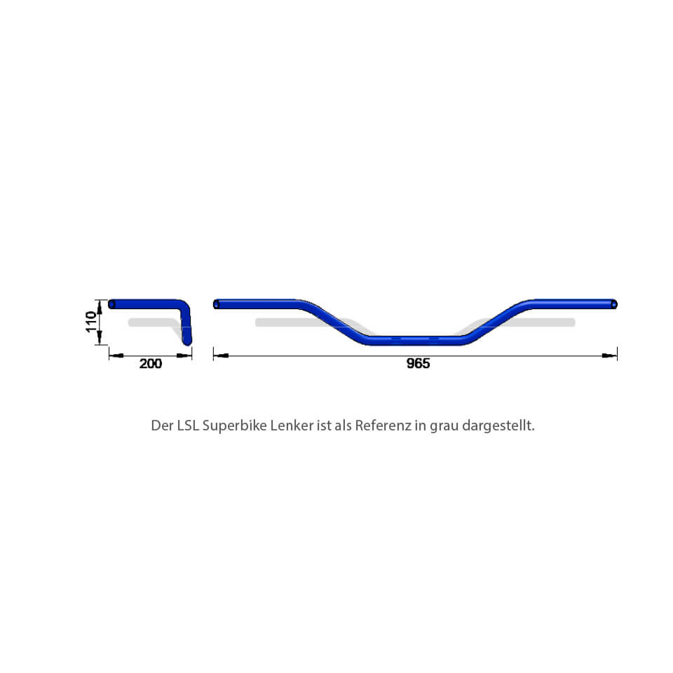 LSL Butterfly L10, 22 mm, chrome-plated, silver, silver
