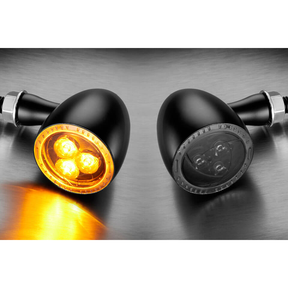 Kellermann LED turn signal Bullet 1000 Dark, black, tinted glass for Men, black for Men