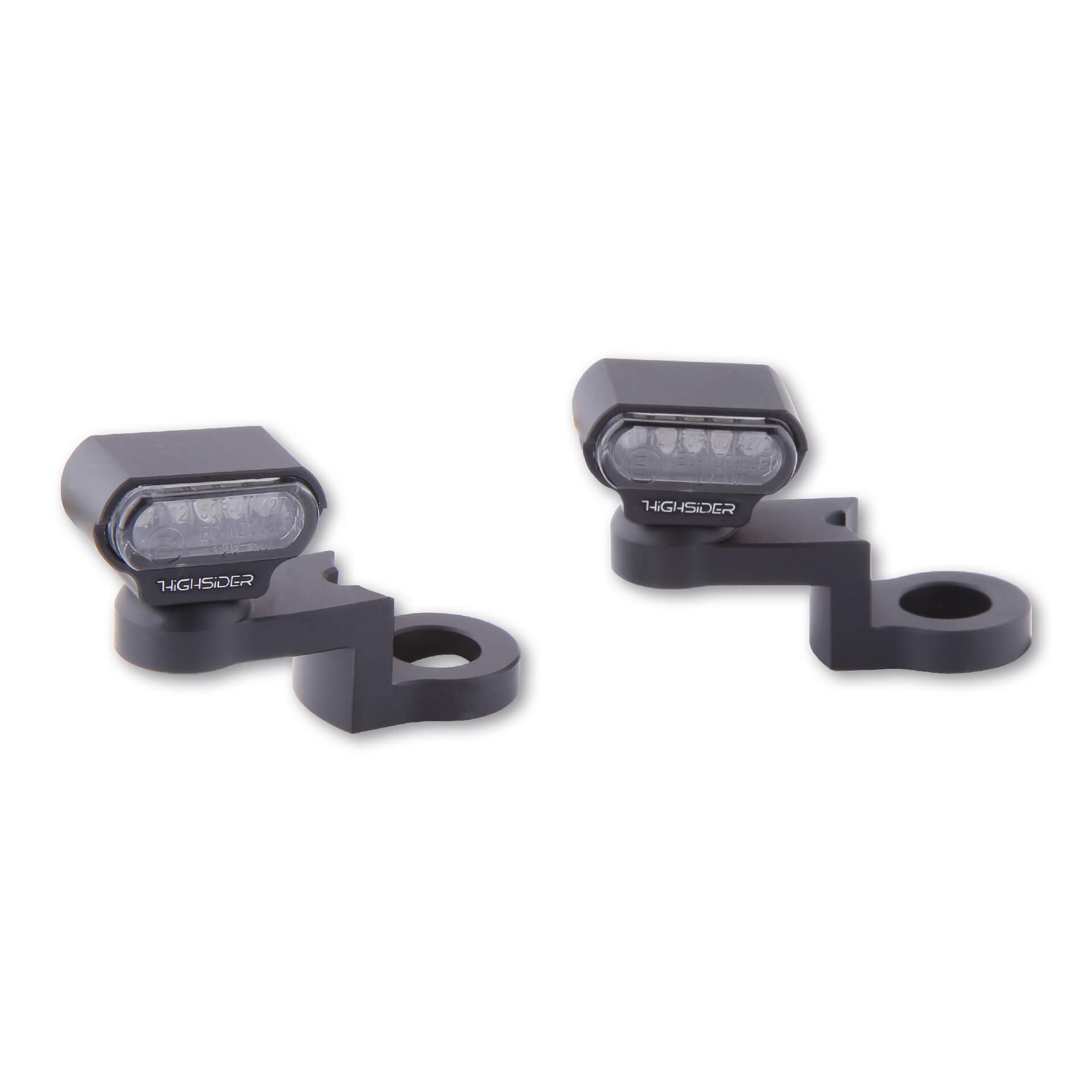 HIGHSIDER LED turn signal with CNC mirror mounting TYPE 1, black, black