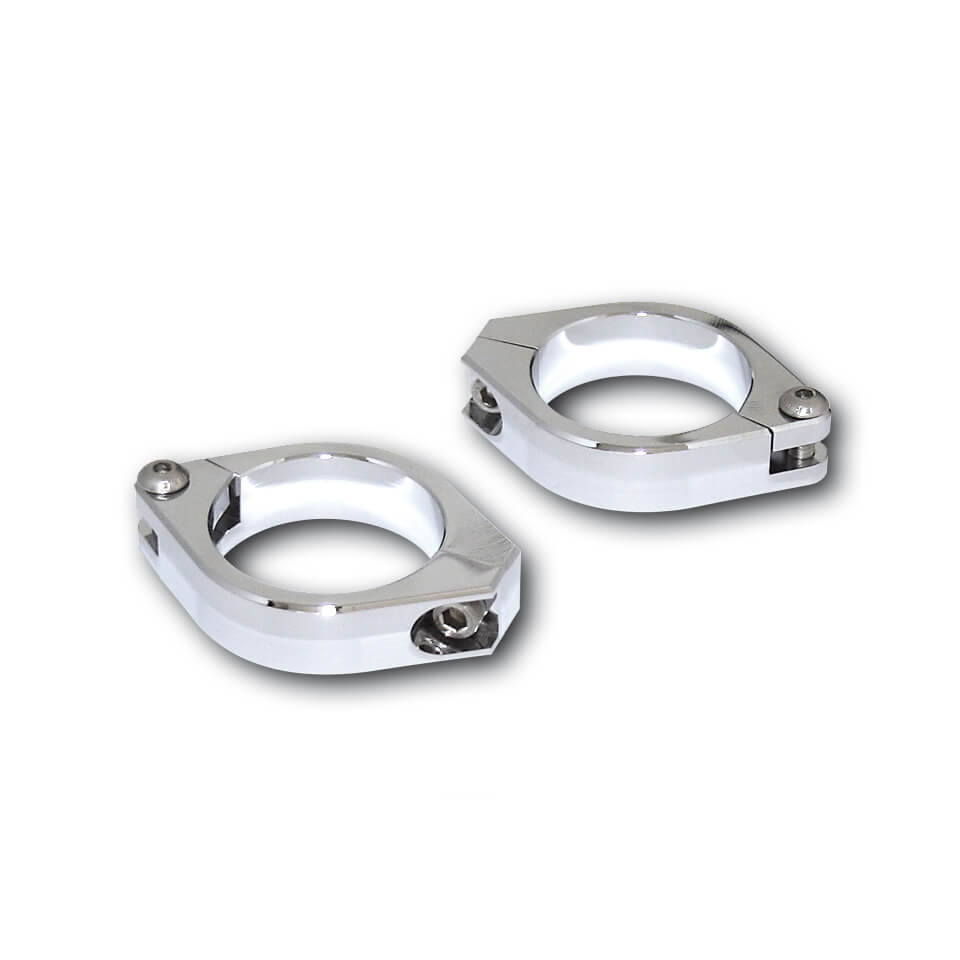 HIGHSIDER CNC standpipe clamps, 35-37 mm, silver, silver