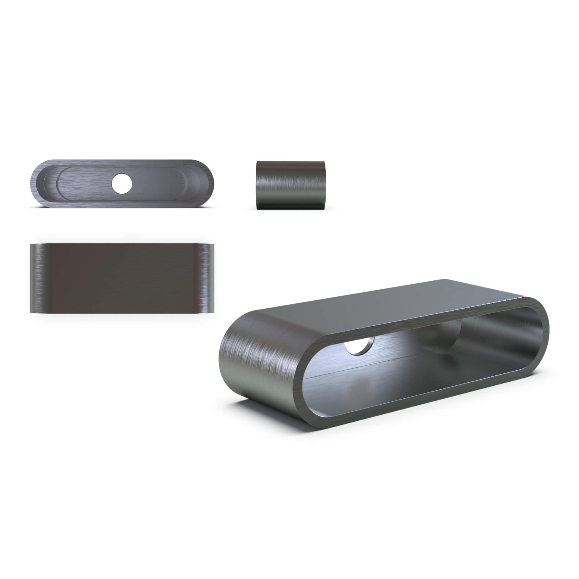 HIGHSIDER CNC Weld-in housing for SHORTY and SHORTY 2 PRO, piece, silver, silver