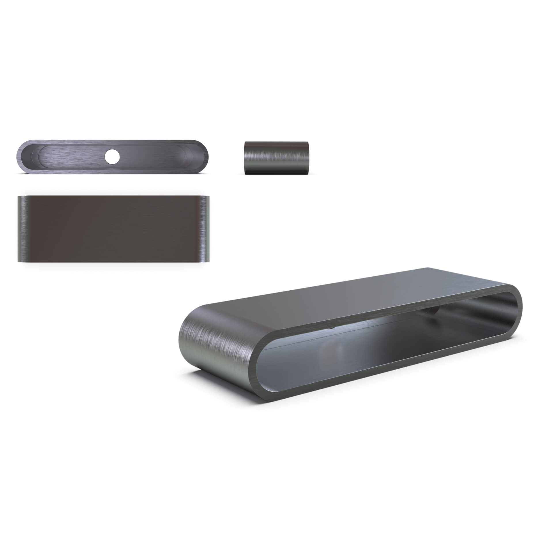 HIGHSIDER STRIPE RUN CNC weld-in housing, silver, silver