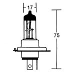 H4 лампа накаливания 12V 60/55W P43t