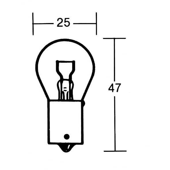 Лампа накаливания PY21W 12V 21W BAU15s, желтая