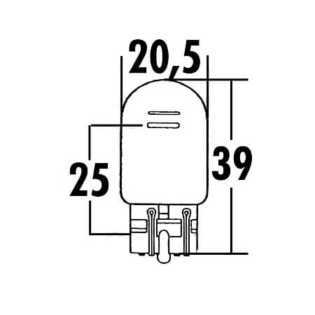 W21/5W, glass base incandescent lamp 12V 21/5W W3x16Q, white, white