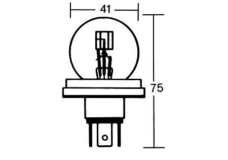 R2 bulb 12V 45/40W P45T, white, white