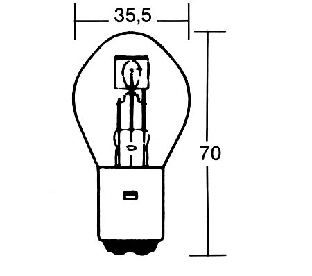 S2 incandescent lamp 12V 35/35W BA20D, white, white