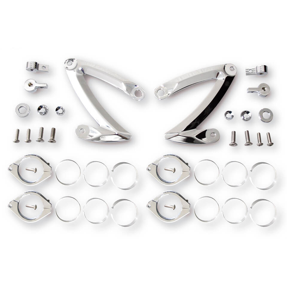 HIGHSIDER CNC lamp holder set Z-STYLE, for 35-37 mm, silver, silver