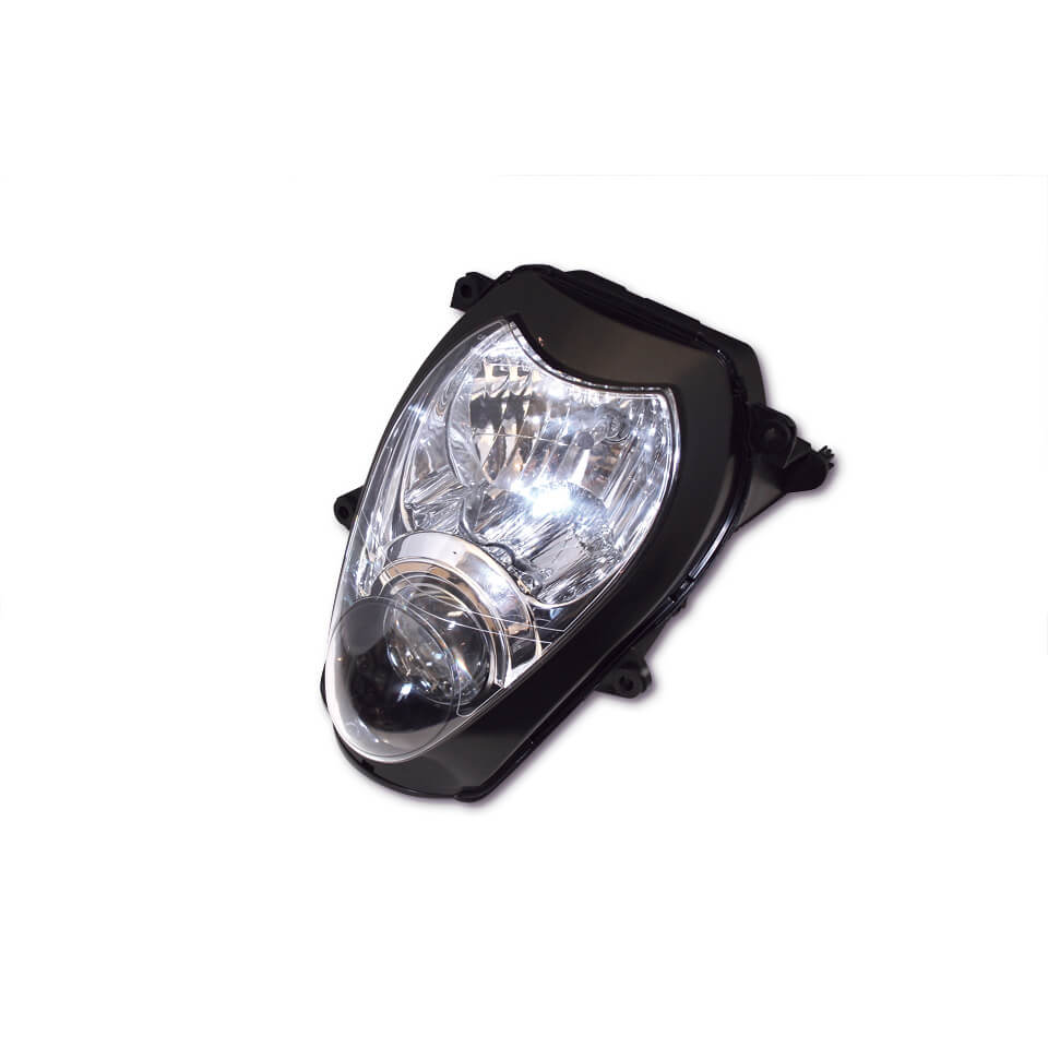 SHIN YO Replacement headlight, GSX 1300 R Hayabusa, 99-07, E-gepr., black, black